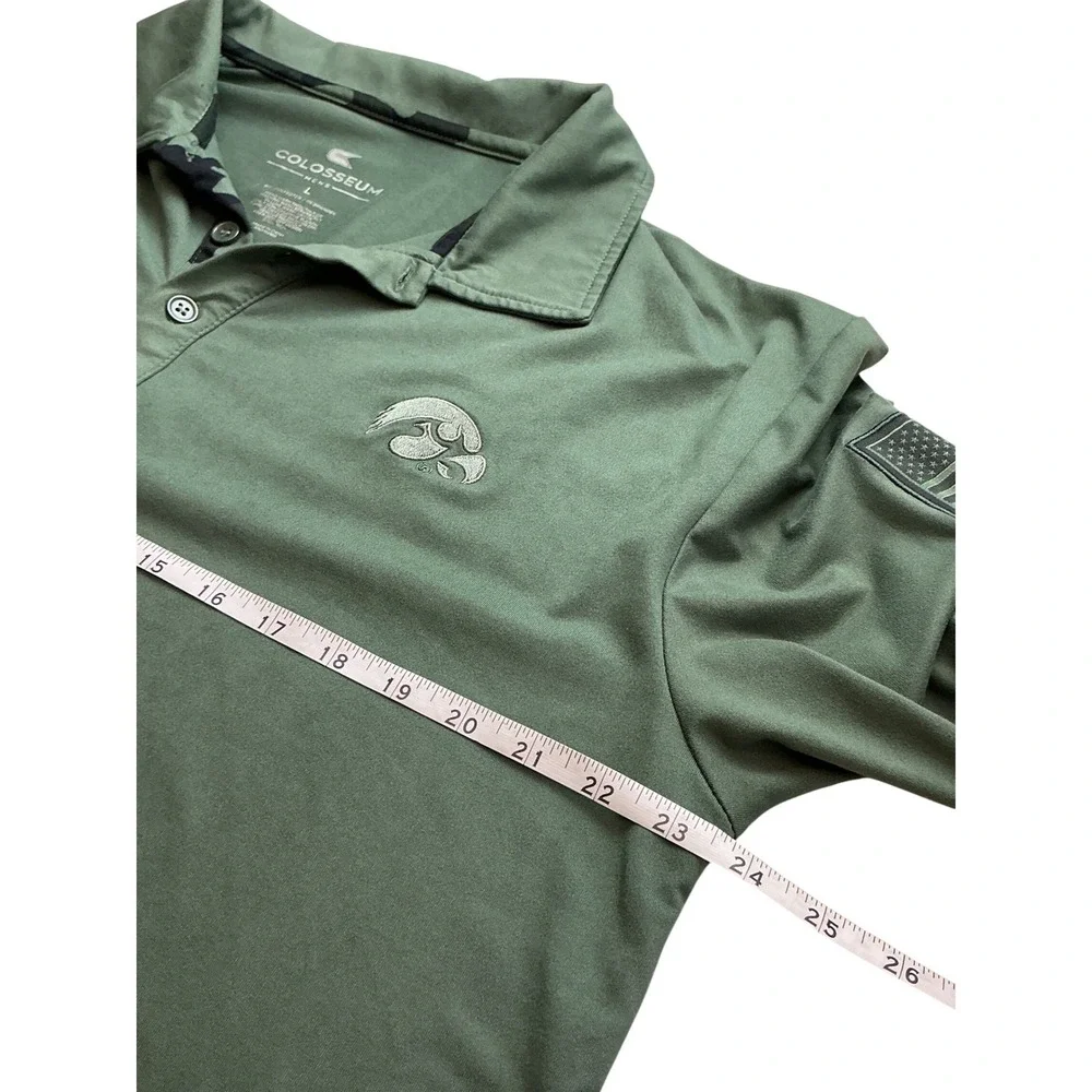 Colosseum Iowa‎ Hawkeyes OHT Military Appreciation Polo Shirt Green Mens Large